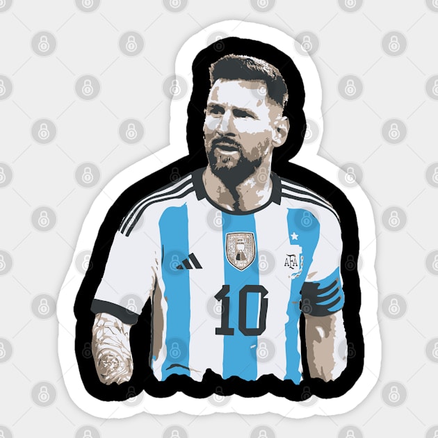 Messi Tribute - Lionel Soccer Player Goat Messi - Ronaldo Soccer Mbappe Messi Argentina Maradona Michael Jordan Inter Miami Ronaldinho Argentina Cristiano Ronaldo - 10 - Barcelona vs real Madrid - World Cup - Mundial de Futbol Sticker by TributeDesigns